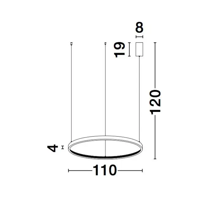 PRESTON VISILICA LED 60W/3000K/4030lm/DIMM/IP20/CRNA