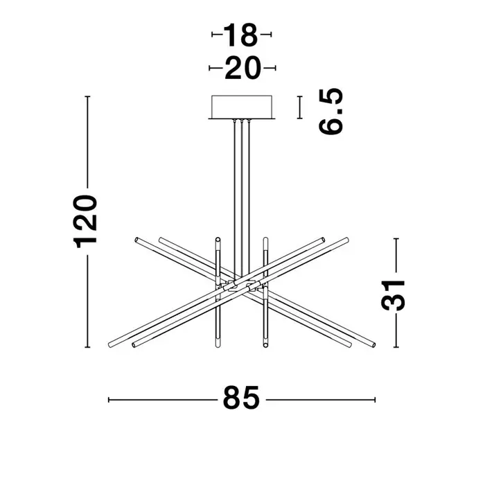 RACCIO VISILICA LED 68W/3000K/5397lm/DIMM/IP20/MESING ZLATNA