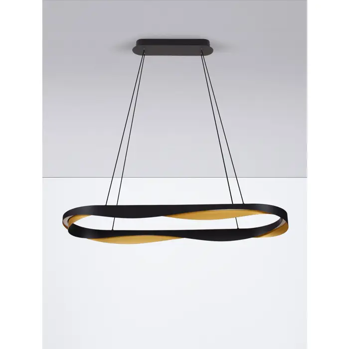 RADON VISILICA LED/3000K/62W/3093Lm/CRNA & GOLD
