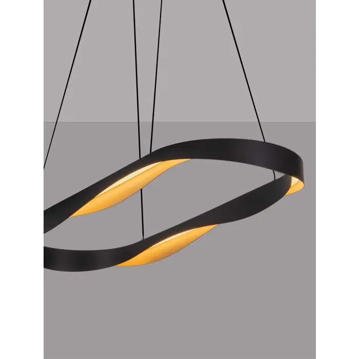 RADON VISILICA LED/3000K/62W/3093Lm/CRNA & GOLD