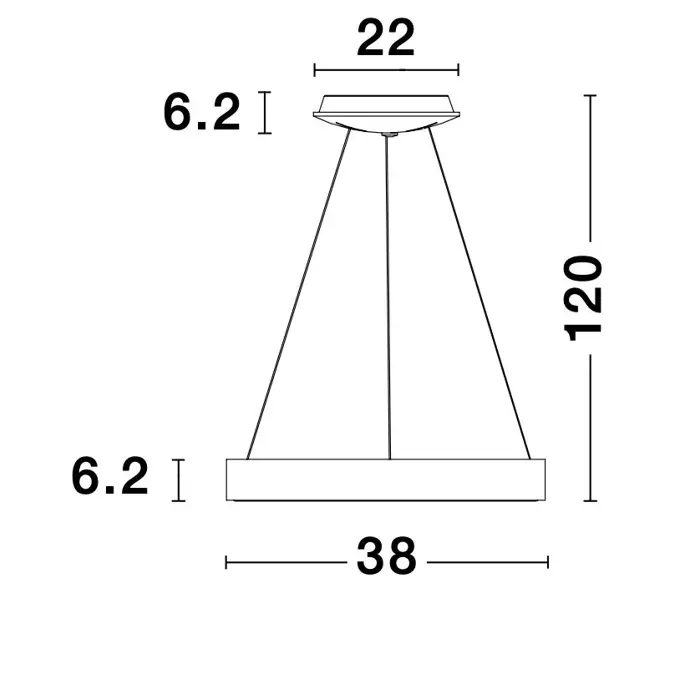 RANDO THIN VISILICA LED 30W/3000K/1845lm/DIMM/IP20/BRUŠENA ZLATNA