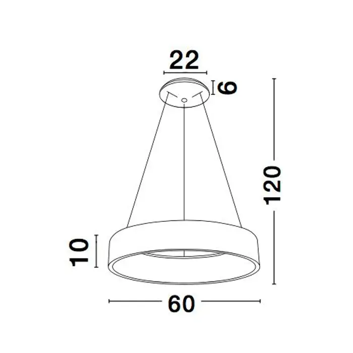 RANDO VISILICA LED 42W/3000K/3010lm/IP20/CRNA