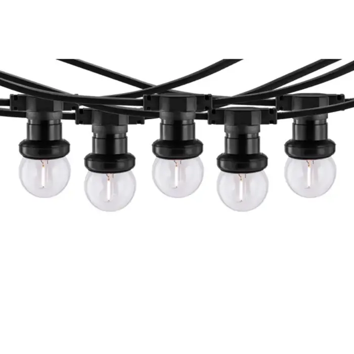 LED RASVJETNI LANAC ZA BALKON ILI TERASU E27 11.5m 20 bases IP44 -0,5m