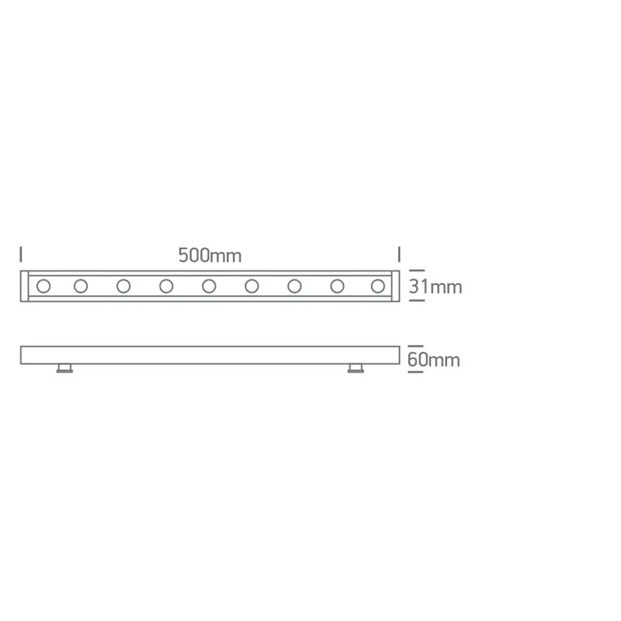 RGBW SIVI WALL WASHER 12W IP66 24V RGB+3000K DIMABILAN 0.5M