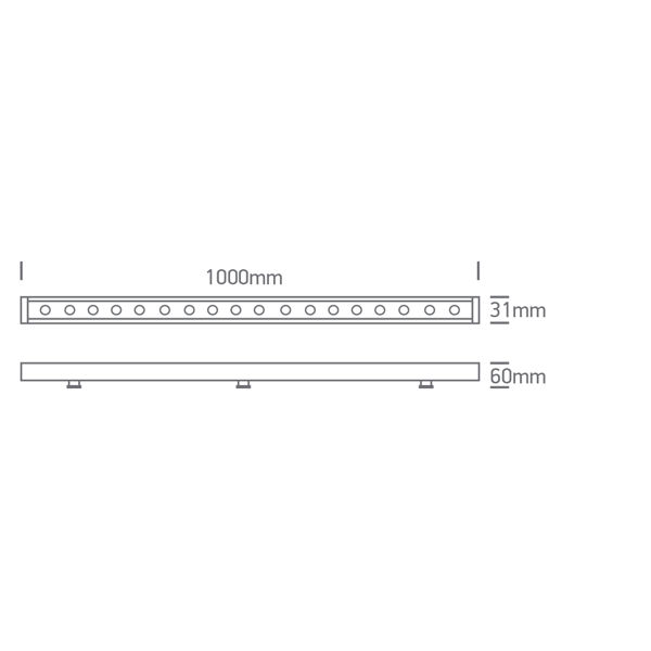 RGBW SIVI WALL WASHER 24W IP66 24V RGB+3000K DIMABILAN 1M