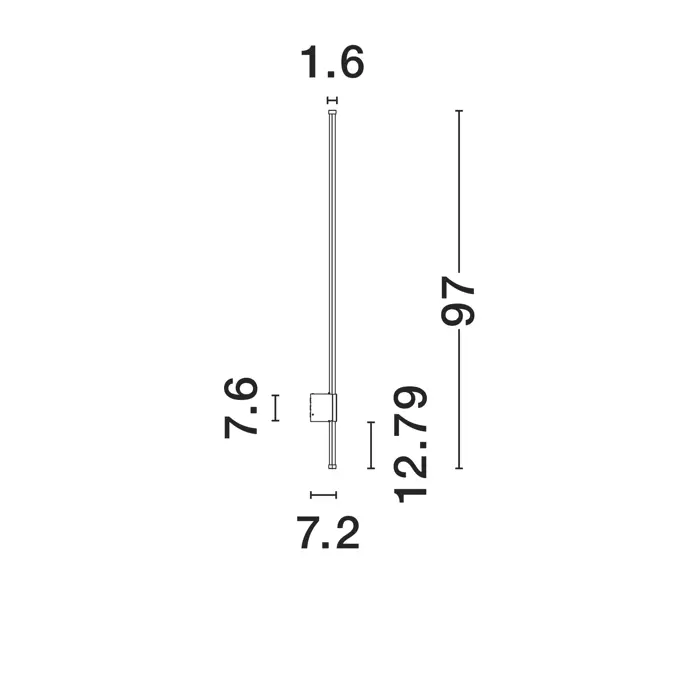 RIDGE ZIDNA LAMPA LED 3000K 1636lm IP65 CRNA