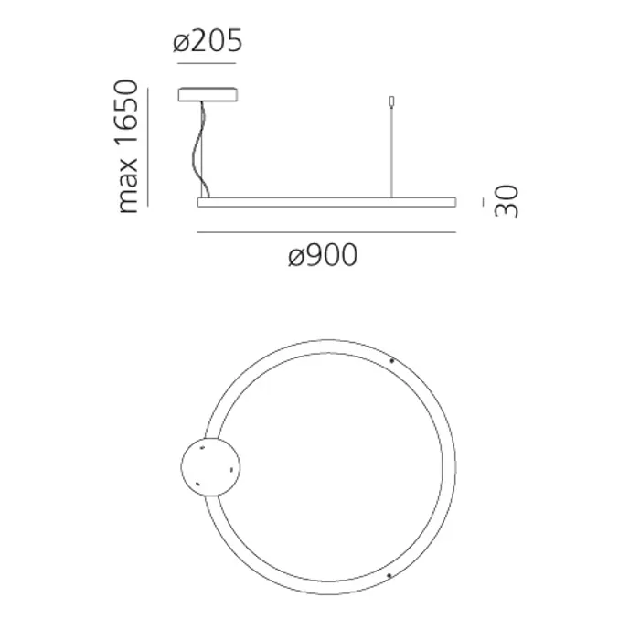 RIPPLE 90 VISILICA BIJELA 50W 3000K 3378lm