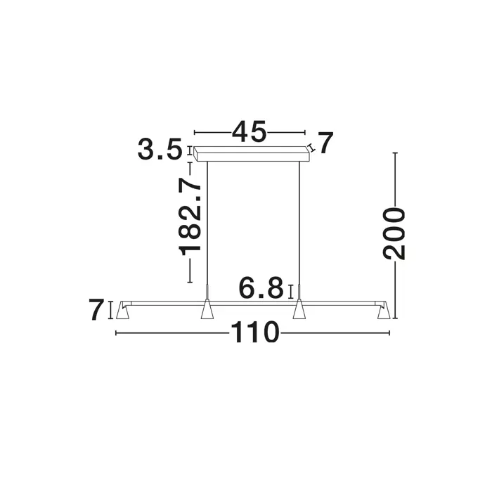 RIVO Visilica Triac Prigušiva LED 28 W 965 lm 3000K Crna