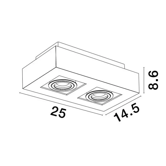 ROBIN NADGRADNA SVJETILJKA CRNA GU10 2x10 Watt IP20 100-260 Volt