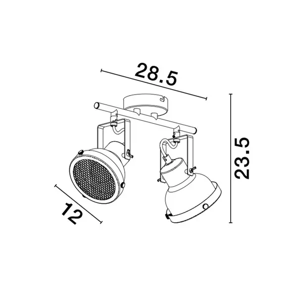 RUVI PLAFONSKA LAMPA GU10 /IP20/MATT CRNA 2X
