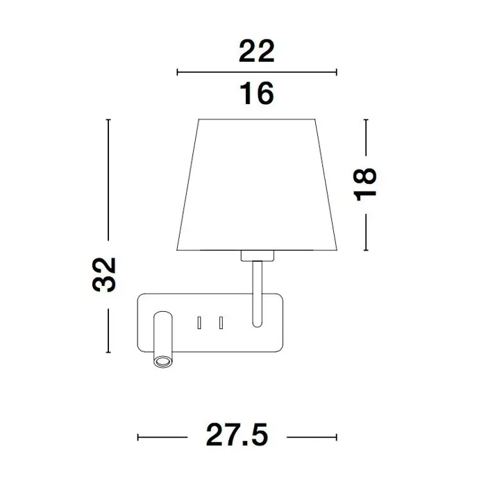 SAVONA ZIDNA LAMPA LED & E27 15W/3000K/210lm/IP20/BIJELA & CRNA
