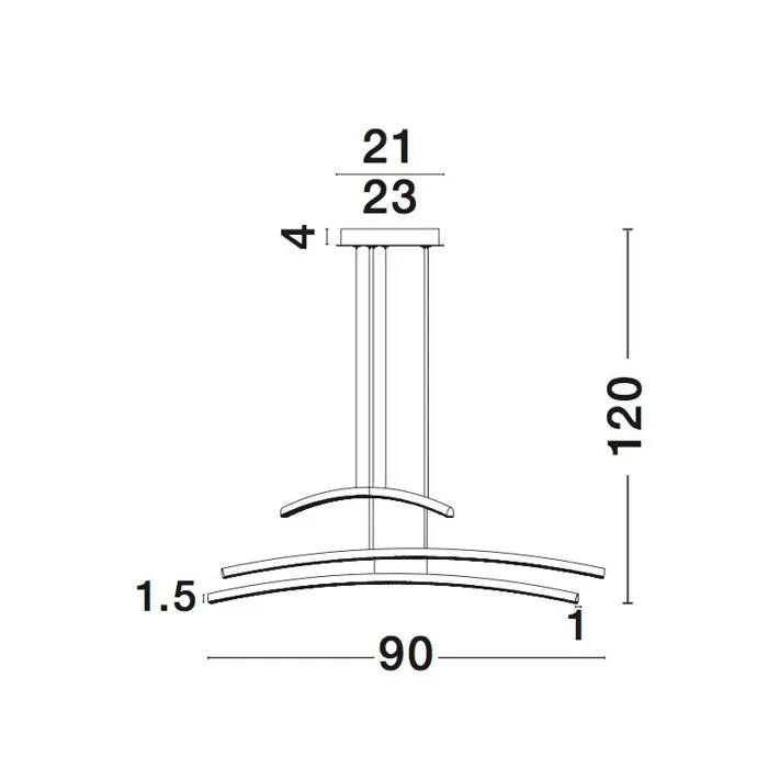 SEVILLE VISILICA LED 38W/3000K/2650lm/IP20/KROM