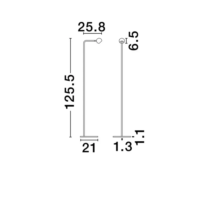 SFERA STAJAĆA LAMPA LED /3000K/6W/576Lm/CRNA