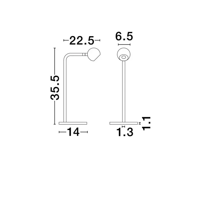 SFERA STOLNA LAMPA LED /3000K/6W/514Lm/CRNA