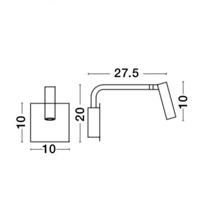 SICILY ZIDNA LAMPA LED 3 WattW/3000K/190lm/IP20/CRNA