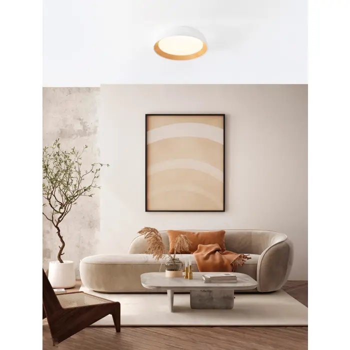 SIGI PLAFONJERA LED /3000K/39W/3081Lm/BIJELA & WOOD