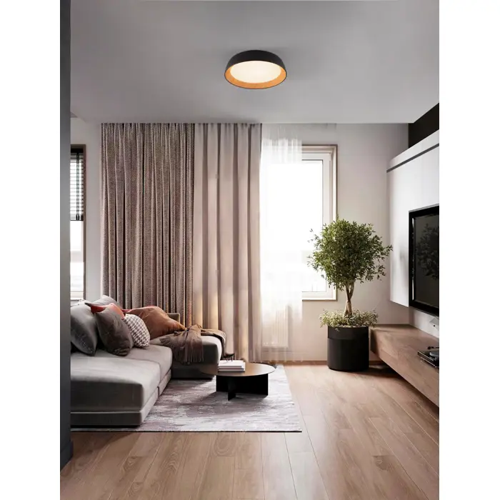 SIGI PLAFONJERA LED /3000K/39W/3081Lm/CRNA & WOOD