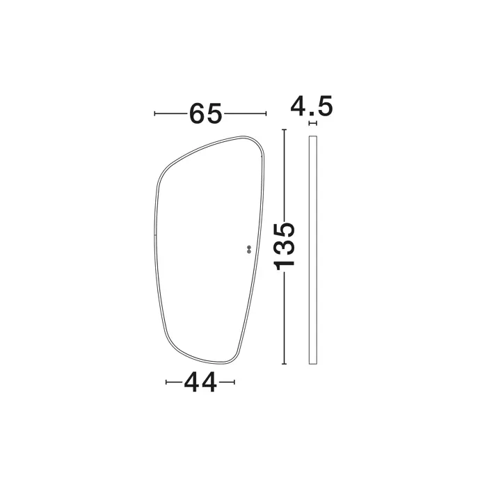 SINIA LED OGLEDALO CRNO 53W IP44 3000K DODIRNI PREKIDAČ