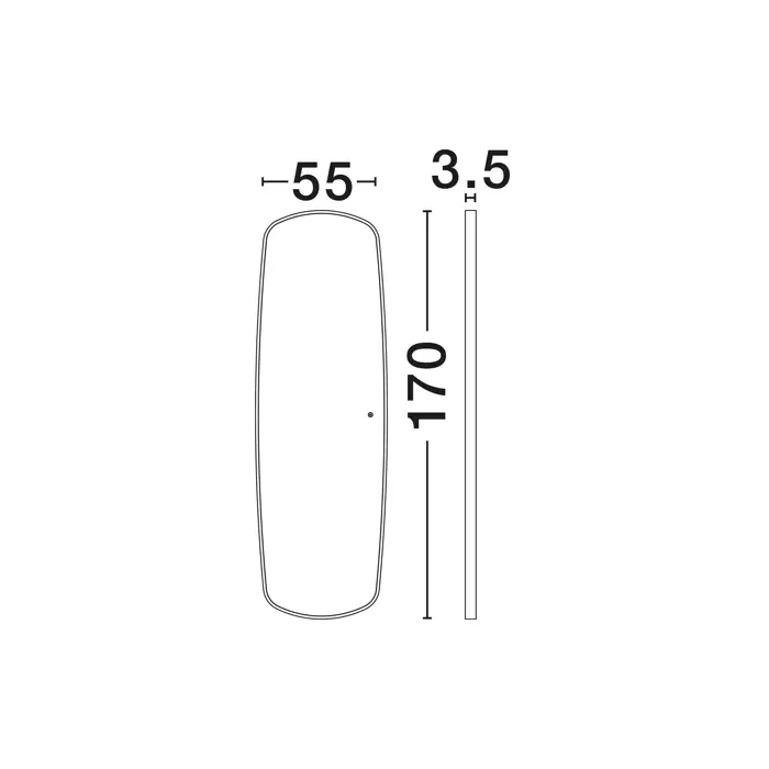 SINIA LED OGLEDALO CRNO 58W IP44 3000K DODIRNI PREKIDAČ