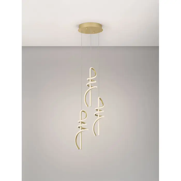 SOLINE LED 3X VISILICA ZLATNA 54W IP20 3000K TRIAK PRIGUŠLJIVA