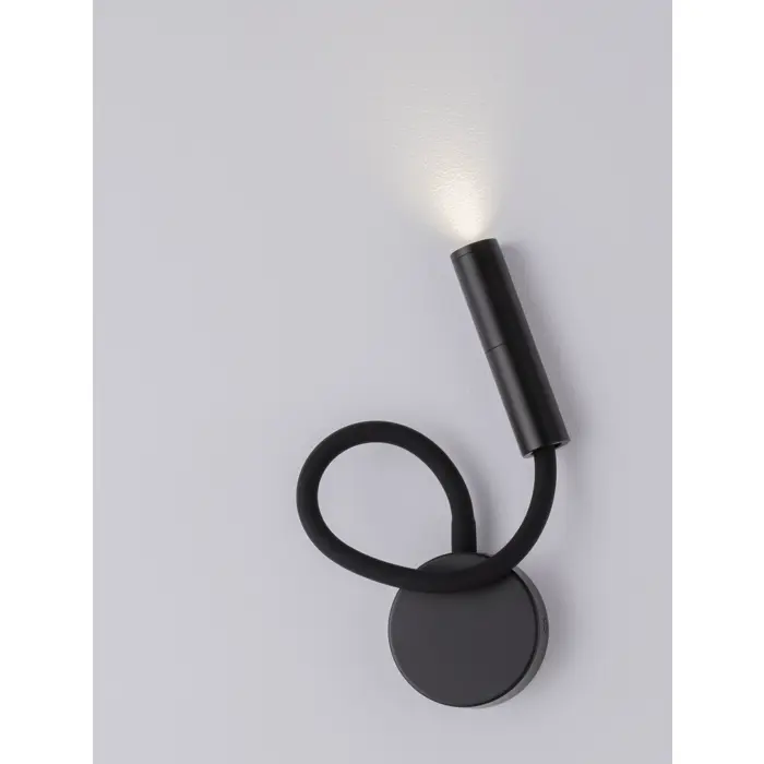 SONICA ZIDNA LAMPA LED/3000K/6W/453Lm/CRNA