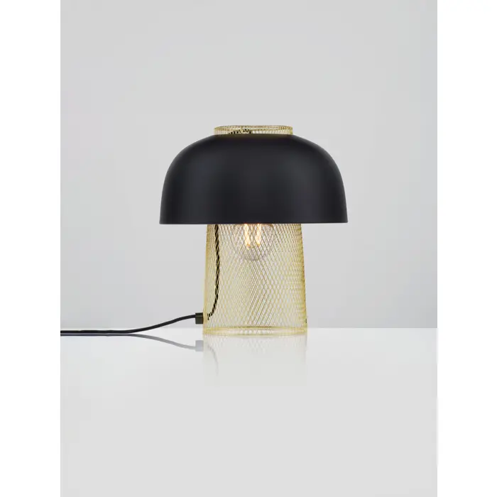 SQUBE STOLNA LAMPA E27/12W/CRNO - ZLATNA