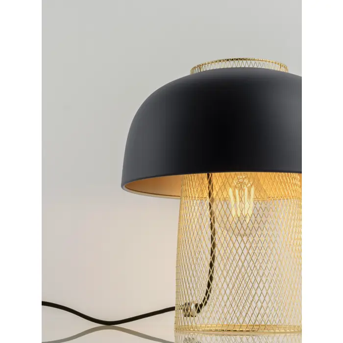 SQUBE STOLNA LAMPA E27/12W/CRNO - ZLATNA