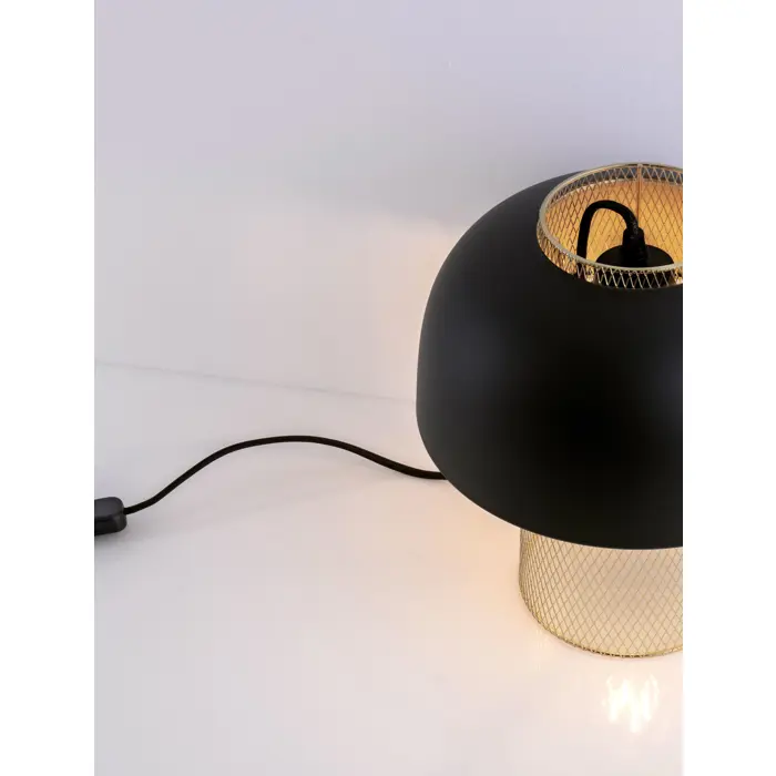 SQUBE STOLNA LAMPA E27/12W/CRNO - ZLATNA