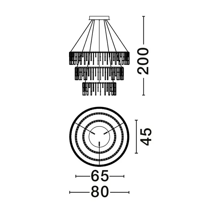 STELLAR VISILICA LED/3000K/72W/5866Lm/CRNA