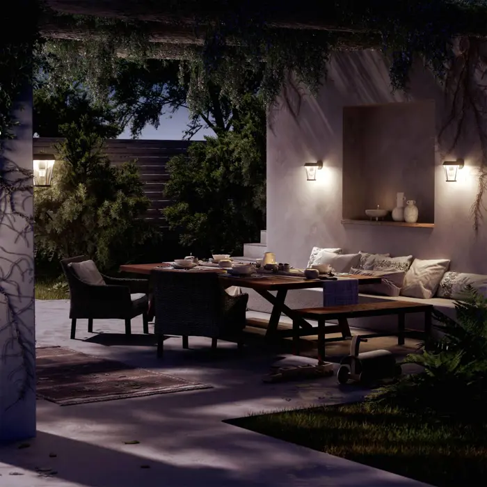 SUNERA PHILIPS vanjska LED svjetiljka White Ambiance MAX 25W crna prozirna
