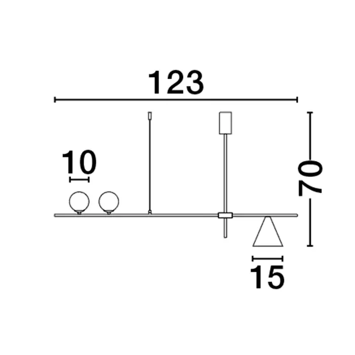 SWAY VISILICA E27 /IP20/CRNA & MESING ZLATNA