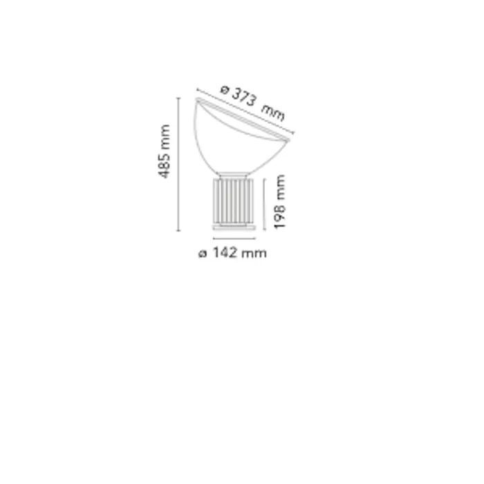 TACCIA SMALL STOLNA SVJETILJKA LED 16W/2700K/H.485mm/CRI92 CRNA