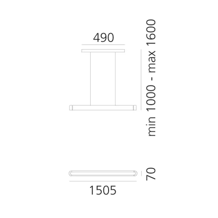TALO 150 LED VISILICA CRNA 60W 3000K 7206lm
