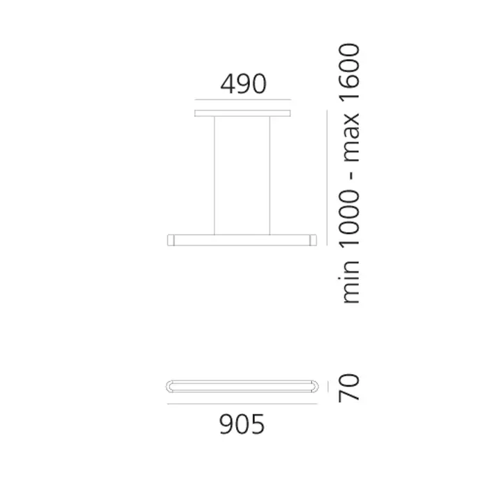 TALO 90 LED VISILICA CRNA 32W 3000K 3840lm