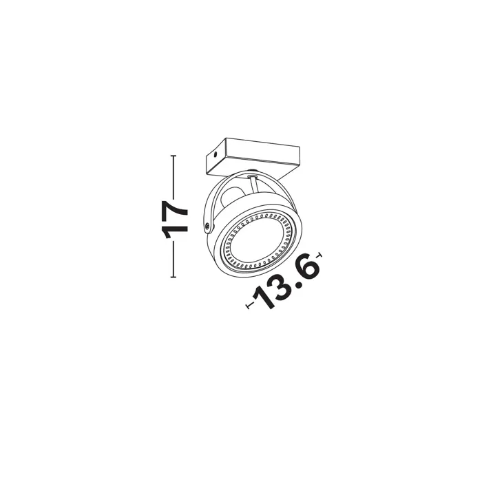 THOMAS NADGRADNA SVJETILJKA CRNA LED AR111 35 Watt IP20