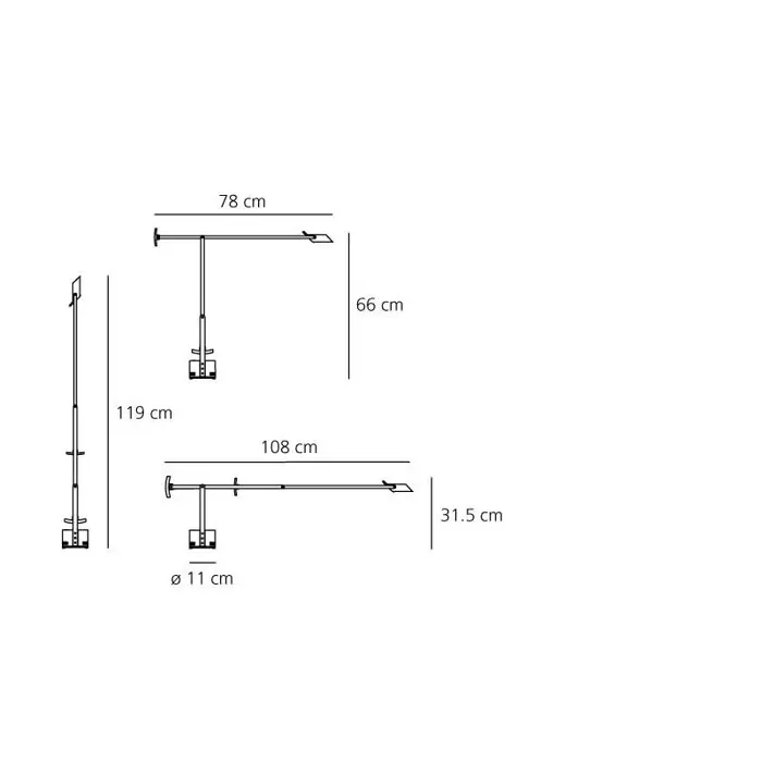 TIZIO LED STOLNA LAMPA CRNA