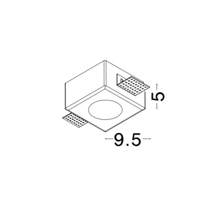 TOBIA GIPSANA UGRADBENA SVJETILJKA GU10 1x10 Watt IP20 220-240 Volt L: 9.5 W: 9.