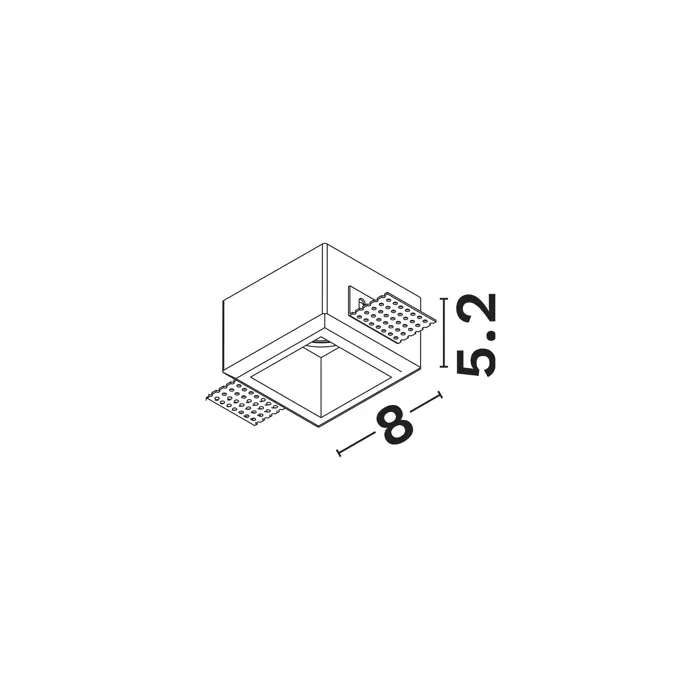 TOBIA GIPSANA UGRADBENA SVJETILJKA GU10 1x10 Watt IP20 220-240 Volt L: 8 W: 8 H: