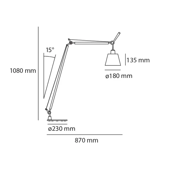 TOLOMEO BASCULANTE READING STAJAĆA SVJETILJKA S POSTOLJEM A014610 + A014900