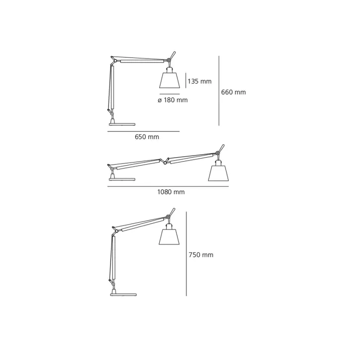 TOLOMEO BASCULANTE STOLNA SVJETILJKA PERG S POSTOLJEM 0947010A + A004030