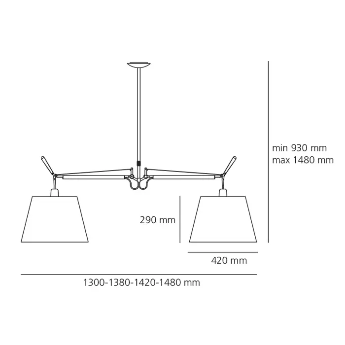 TOLOMEO BASCULANTE VISILICA 2 BRACCI ALUMINIJ SA SJENILOM 0630010A + 0780020A