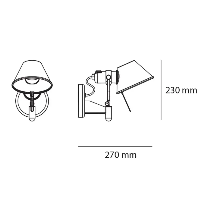 TOLOMEO FARETTO LED ZIDNA SVJETILJKA 2700K ALUMINIJ A0447W50