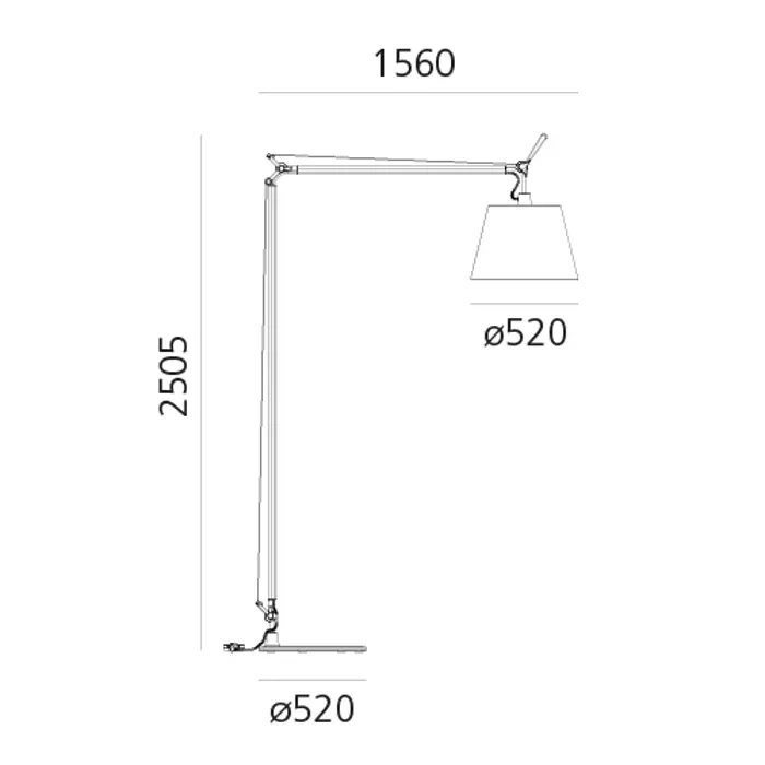 TOLOMEO MAXI STAJAĆA SVJETILJKA E27 ALUMINIJ 0510010A