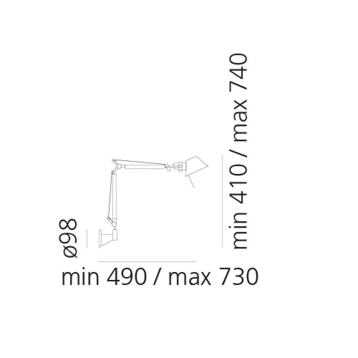 TOLOMEO MICRO ZIDNA LAMPA S NOSAČEM KOMPLET PLAVA E14 A010950 + A025150