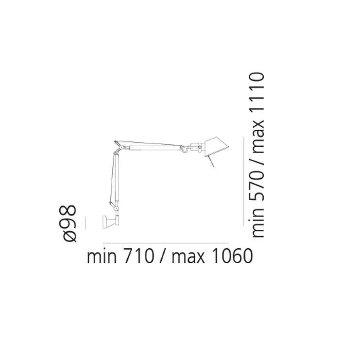 TOLOMEO MINI ZIDNA SVJETILJKA S ZIDNIM NOSAČEM ALUMINIJ E-27 A005910 + A025150