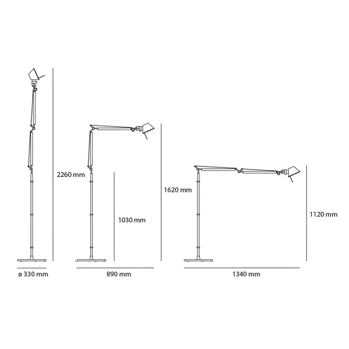 TOLOMEO STAJAĆA SVJETILJKA S POSTOLJEM 1xE27/230V CRNA A004430 + A012820
