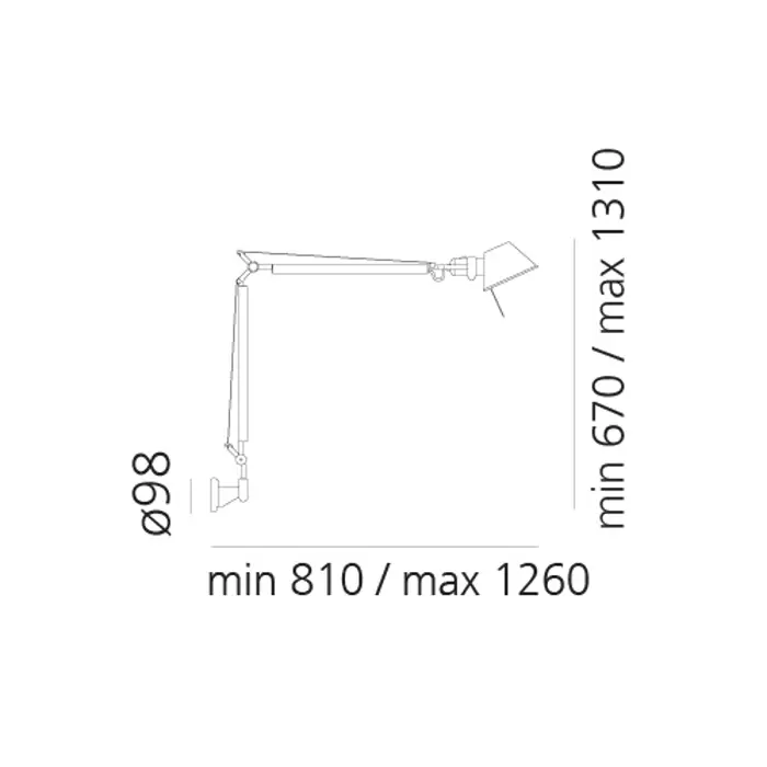 TOLOMEO ZIDNA SVJETILJKA S NOSAČEM 1xE27/230V CRNA A004430 + A025150