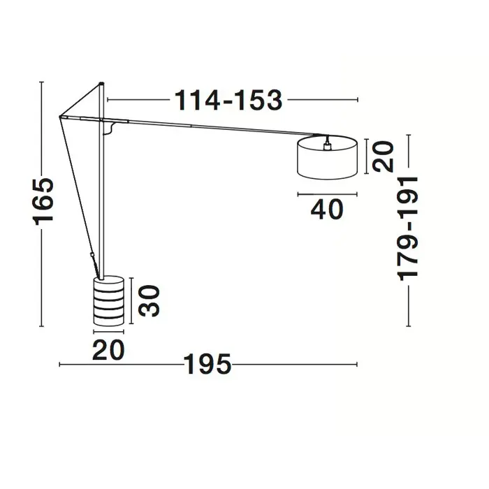 TRACCIA STAJAĆA LAMPA E27 /IP20/CRNA