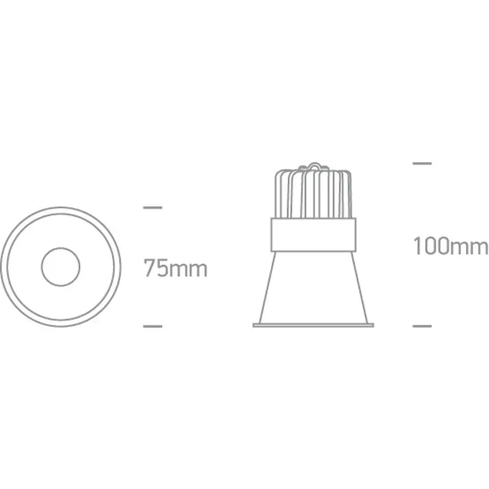 UGRADBENA LED SVJETILJKA 10W CCT IP20 230V DARK LIGHT CRNA