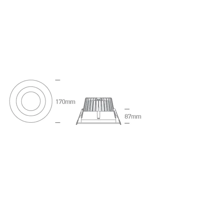 UGRADBENA LED SVJETILJKA 30W CTV IP20 DARK LIGHT BIJELA